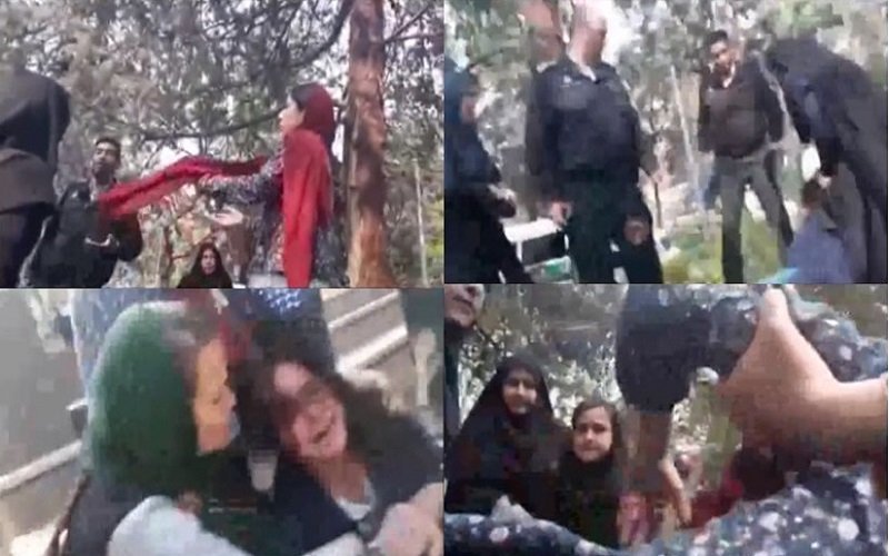 سرکوب وحشیانه یک زن جوان به بهانه بدحجابی