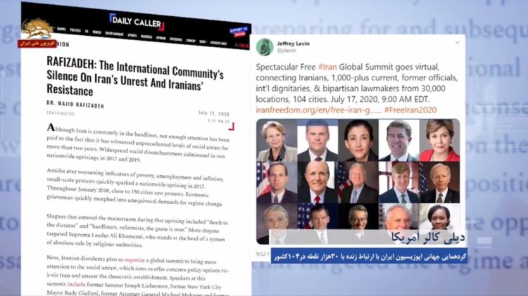 شرکت ۱۰۰۰شخصیت سیاسی از ۱۰۴کشور درگردهمایی اینترنتی بزرگ مقاومت ایران با ارتباط زنده در ۳۰هزار نقطه درجهان