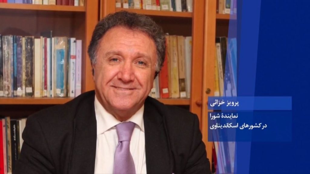 پرویز خزائی، نماینده شورای ملی مقاومت درکشورهای اسکاندیناوی، دراجلاس آغاز چهلمین سالگرد تأسیس شورا