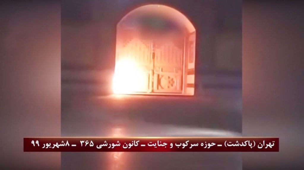 مرگ بر خامنه ای یزید زمانه، تهاجم کانونهای قهرمان شورشی به حوزه جهل و جنایت ضدامام جعفر صادق درپاکدشت تهران