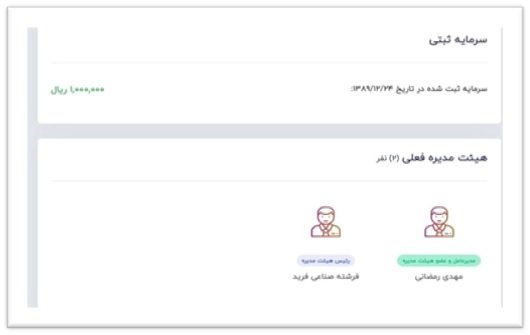 سرمایه ثبتی شرکت به نام فرشته صناعی فرید