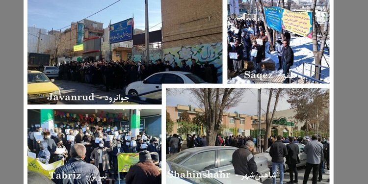 اعتراض و تظاهرات سراسری معلمان در ۱۲۰ شهر سقز - جوانرود- شاهین شهر - تبریز
