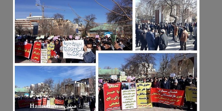 اعتراض و تظاهرات سراسری معلمان در ۱۲۰ شهر - همدان