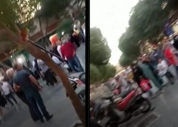بازار شهر ری، پخش شعارهای مرگ بر خامنه ای درود بر رجوی، ایرانی بیداره از شاه و شیخ بیزاره
