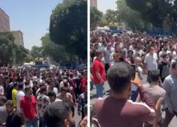 تهران سه راه امین حضور- تظاهرات مردم و کسبه معترض در تهران