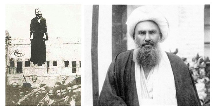 ۹مرداد ۱۲۸۸ شیخ فضل الله نوری به جرم صدور فتواهای کشتار مشروطه خواهان اعدام شد