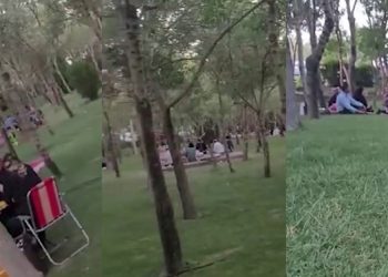 ارومیه پارک جنگلی شیخ تپه - پخش شعارهای سرنگونی مرگ بر خامنه ای درود بر رجوی جمعه شب ۳۱ تیر