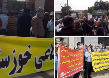تجمع اعتراضی و تظاهرات بازنشستگان در بیش از ۲۵ شهر با شعار مرگ بر رئیسی + توئیت خانم مریم رجوی
