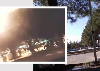 سبزوار بوستان ارم - پخش شعارهای سرنگونی، خون حنیف می‌جوشد مجاهد می‌خروشد - جمعه‌شب ۱۱ شهریور