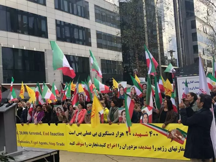 تظاهرات ایرانیان آزاده در بروکسل - حمایت از قیام سراسری مردم ایران برای یک جمهوری دمکراتیک