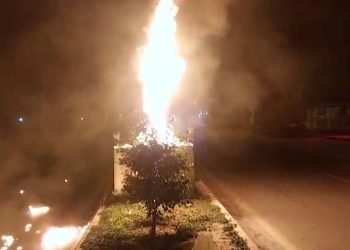 به آتش کشیدن مجسمهٔ جلاد قاسم سلیمانی در کوپن فارس توسط یک کانون شورشی