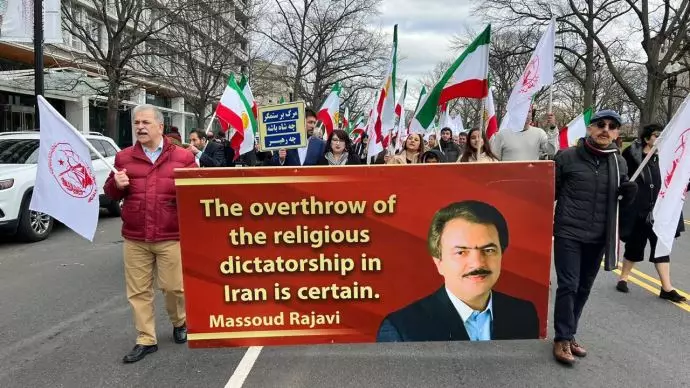 تظاهرات بزرگ ایرانیان آزاده در واشنگتن پس از برگزاری اجلاس حمایت از قیام مردم ایران -۲۰ اسفند