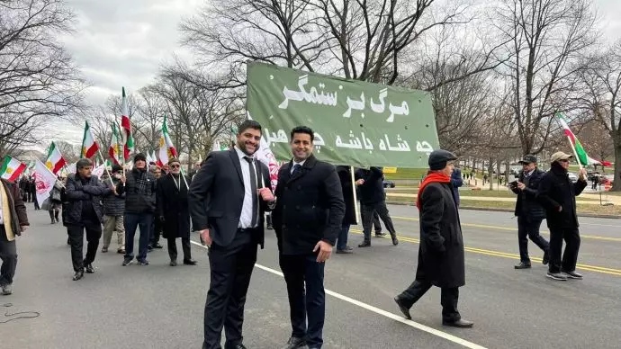 تظاهرات بزرگ ایرانیان آزاده در واشنگتن پس از برگزاری اجلاس حمایت از قیام مردم ایران -۲۰ اسفند
