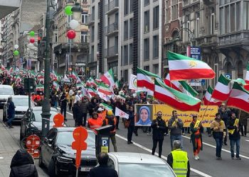 تظاهرات گسترده ایرانیان آزاده در بروکسل همزمان با اجلاس وزیران خارجه اتحادیه اروپا