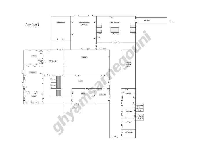 کروکی محل کار و استراحت رئیسی جلاد
