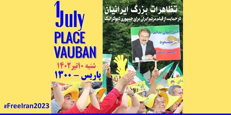 تظاهرات بزرگ ایرانیان درحمایت از قیام مردم ایران برای جمهوری دموکراتیک