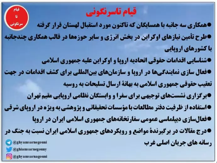 سند- گزارش وزارت‌خارجه در رابطه با جنگ اوکراین و راه‌کارهایی برای کاهش آثار سوء جنگ در سال۲۰۲۳ - ۱۰دی۱۴۰۱
