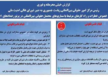 خطرات و راه‌ کارهای مرتبط با سناریوهای محتمل حقوقی بین‌المللی- اسناد قیام تا سرنگونی
