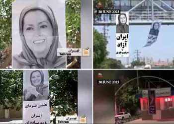 ۲۸عملیات نصب بنر در حمایت از رئیس‌ جمهور برگزیده مقاومت در آستانه کهکشان مقاومت در پاریس