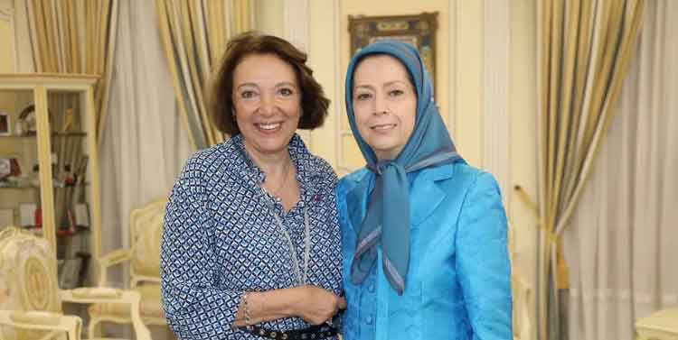 دیدار خانم مریم رجوی با خانم دومینیک آتیاس رئيس هيات مديره بنياد وكلای اروپايی