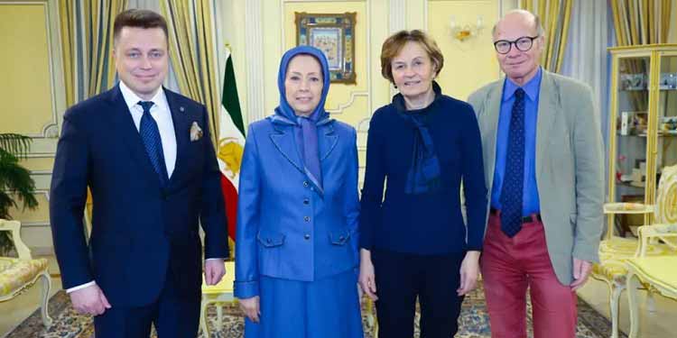 دیدار خانم مریم رجوی با هیأتی از فنلاند به ریاست خانم یاتین ماکی نخست وزیر پیشین این کشور