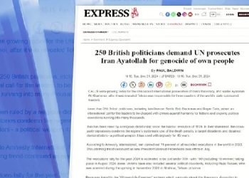 اکسپرس انگلستان: بیانیه ۲۵۰ سیاستمدار انگلستان، فراخوان به محاکمه خامنه‌ای به اتهام جنایت علیه بشریت