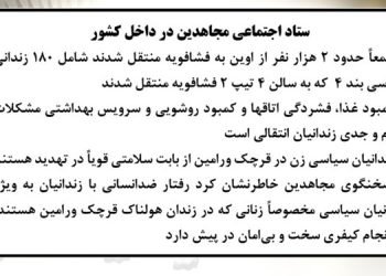 ستاد اجتماعی مجاهدین در داخل کشور-انتقال زندانیان به فشافویه و قرچک