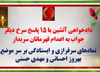 دادخواهی آتشین با ۱۵پاسخ دیگر به اعدام قهرمانان سربدار بهروز احسانی و مهدی حسنی