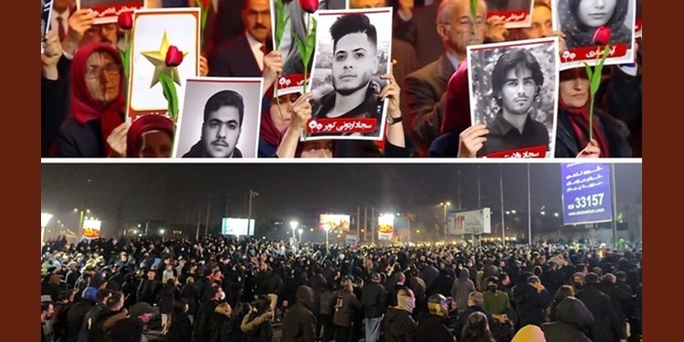 بزرگداشت شهیدان قیام دیماه و سالروز آزادی آخرین زندانیان سیاسی در ۳۰ دی ۱۳۵۷ - خانم مریم رجوی