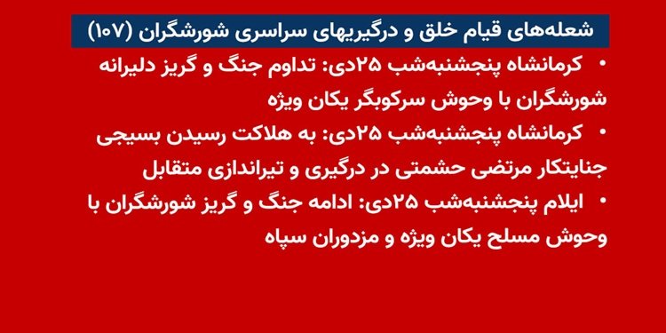 شعلههای قیام خلق و درگیریهای سراسری شورشگران (۱۰۷)