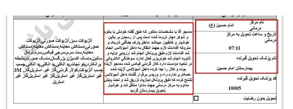 بنام دانیال ارشدی 27 ساله مجروح با باتوم و شوکر (19 دی)