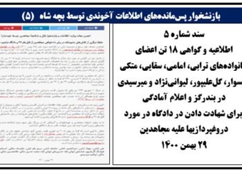 بازنشخوار پس‌مانده‌های اطلاعات آخوندی توسط بچه شاه(۵)