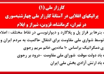 پراتیکهای انقلابی در آستانهٔ کارزار ملی چهارشنبه سوری در تهران، کرمانشاه، قزوین، شیراز و ایلام