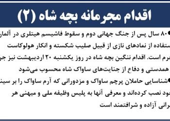 اقدام مجرمانه بچهٔ شاه (۲)