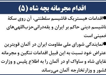 اقدام مجرمانه بچه شاه (۵)