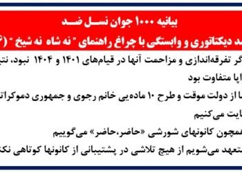 بیانیه ۱۰۰۰ جوان نسل ضد (۴)