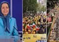 پیام خانم مریم رجوی به تظاهرات ایرانیان در نیویورک با حضور شخصیتهای سیاسی